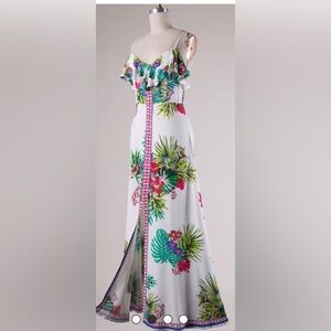 Flying Tomato Tropical Print Maxi Dress